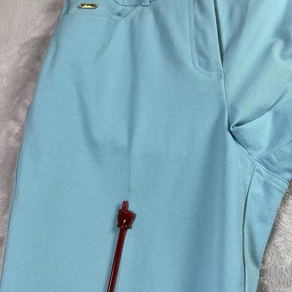 St John Sport Jeans Bright Blue Women's 4 Straight Leg Pants FLAWS* Cotton Blend - Picture 8 of 16